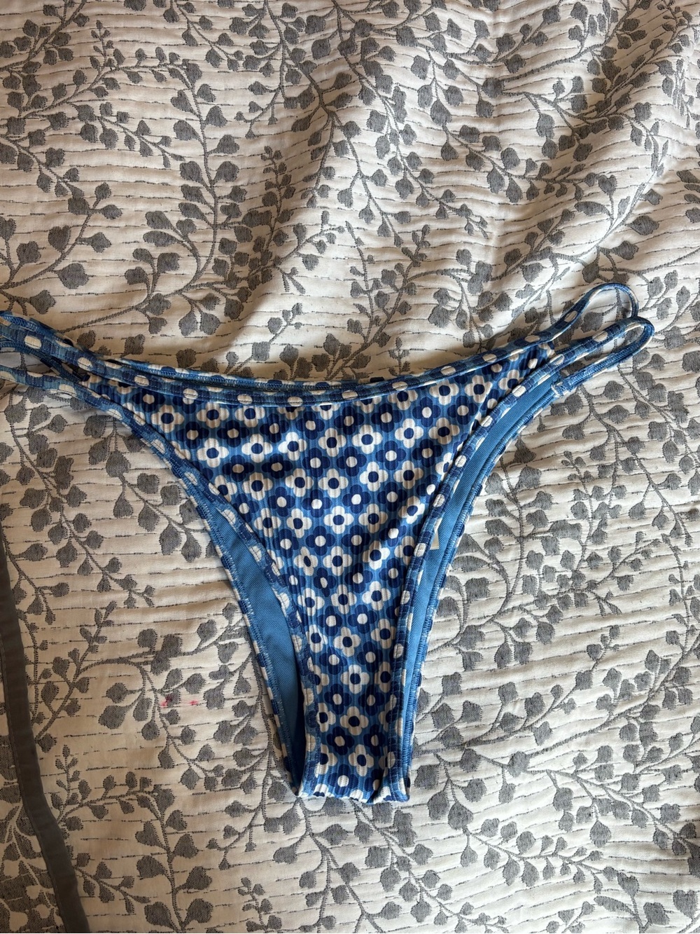 Hollister Blue Floral Dot Bikini Bottom